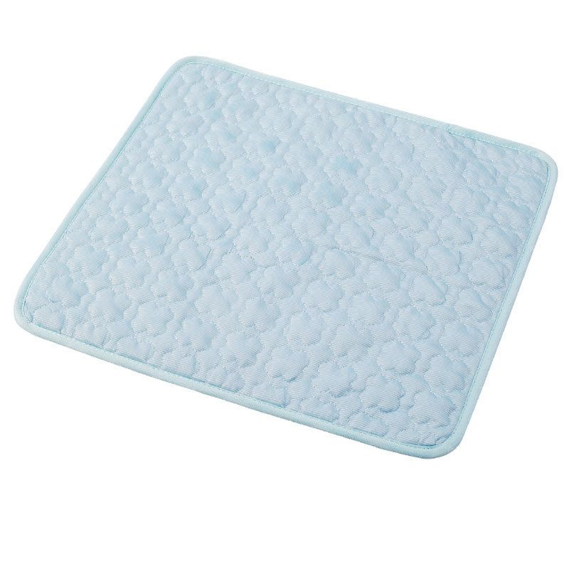 Cooling Pet Mat for Dogs and Cats, Summer Heat Relief Bed Pad with Breathable Mesh and Soothing Gel Layer, Ideal for Sofa Floor Crate Car Seat and Outdoor Use (Blue, L)