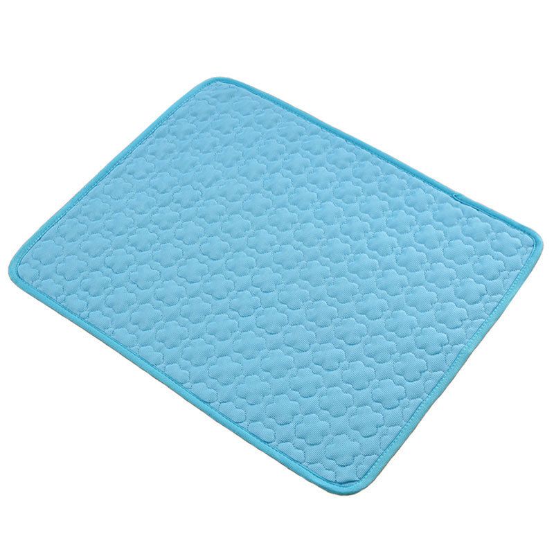 Cooling Pet Mat for Dogs and Cats, Summer Heat Relief Bed Pad with Breathable Mesh and Soothing Gel Layer, Ideal for Sofa Floor Crate Car Seat and Outdoor Use (Blue, M)