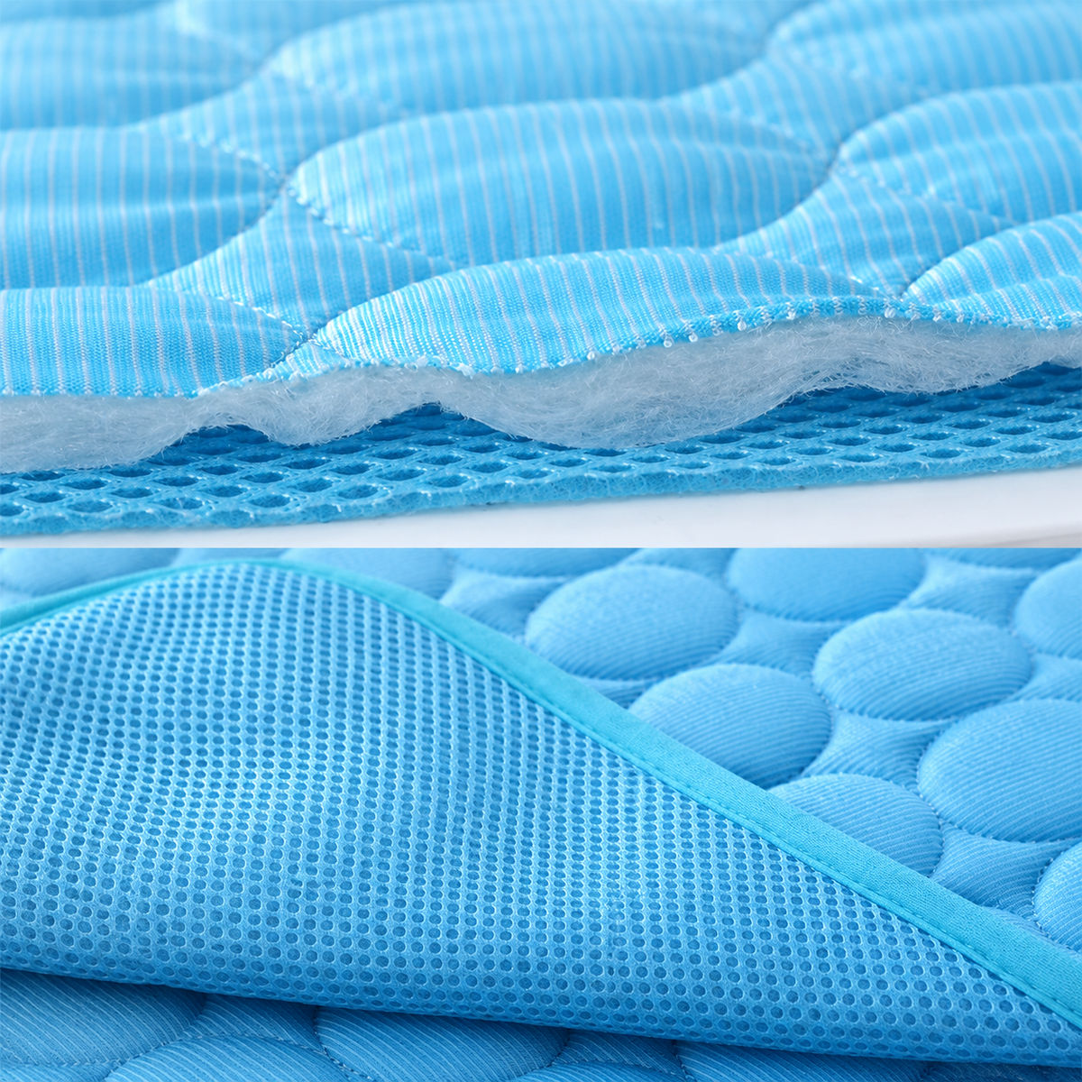 Cooling Pet Mat for Dogs and Cats, Summer Heat Relief Bed Pad with Breathable Mesh and Soothing Gel Layer, Ideal for Sofa Floor Crate Car Seat and Outdoor Use (Blue, XL)