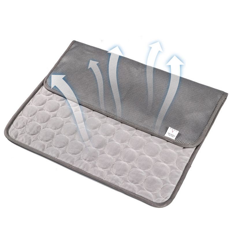 Cooling Pet Mat for Dogs and Cats, Summer Heat Relief Bed Pad with Breathable Mesh and Soothing Gel Layer, Ideal for Sofa Floor Crate Car Seat and Outdoor Use (Blue, XL)
