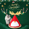 Delight Your Feline Friend with a Christmas Tree Cat Scratching Post – A Festive Conical Sisal Playground Complete with Plush Antlers, Whiskers, and a Sturdy Round Base, Perfect for Holiday Scratching, Climbing, and Home Decoration. (Red)