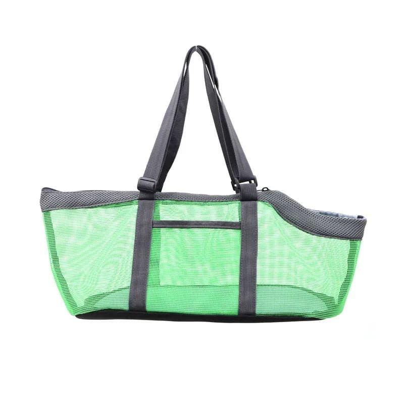 Cozy Mesh Pet Carrier for Cats and Small Dogs – Breathable, Portable Tote Bag with Wide Head Opening, Perfect for Daily Walks, Vet Visits, and Short Trips (Green & Gray)