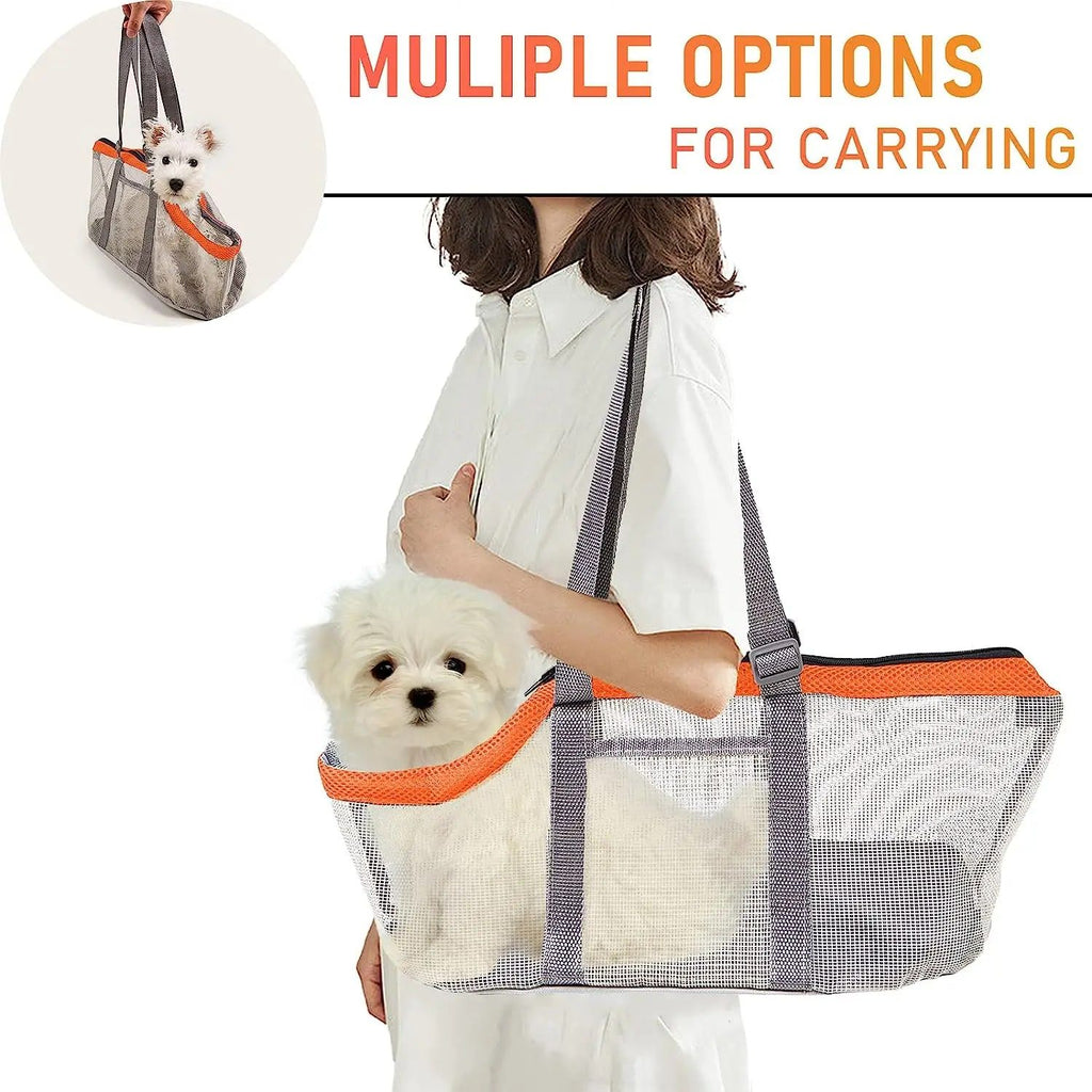 Cozy Mesh Pet Carrier for Cats and Small Dogs – Breathable, Portable Tote Bag with Wide Head Opening, Perfect for Daily Walks, Vet Visits, and Short Trips (Green & Gray)