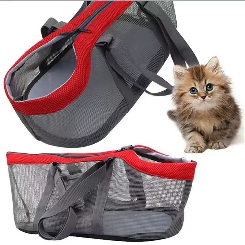 Cozy Mesh Pet Carrier for Cats and Small Dogs – Breathable, Portable Tote Bag with Wide Head Opening, Perfect for Daily Walks, Vet Visits, and Short Trips (Green & Gray)