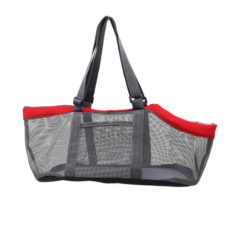 Cozy Mesh Pet Carrier for Cats and Small Dogs – Breathable, Portable Tote Bag with Wide Head Opening, Perfect for Daily Walks, Vet Visits, and Short Trips (Red & Green)