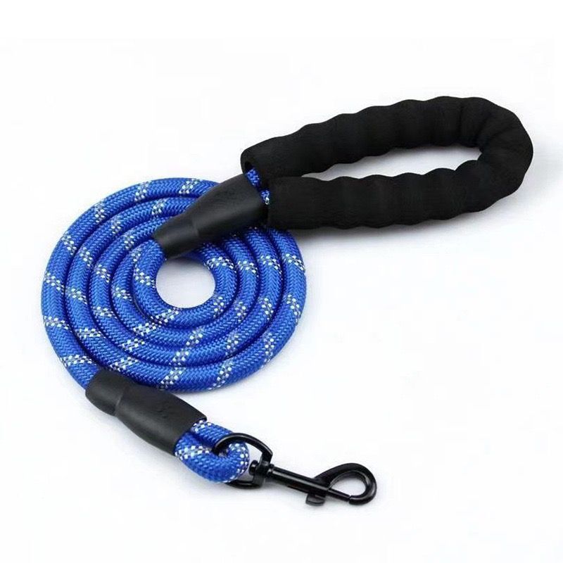 Reflective Dog Leash for Small, Medium, and Large Breeds – Durable Nylon Rope Leash with Soft EVA Foam Handle, Secure Metal Hook, and 360° Night Visibility for Safe Daily Walks, Available in Multiple Vibrant Colors and Lengths (RoyalBlue, 1.2m×1.2cm（4ft×1