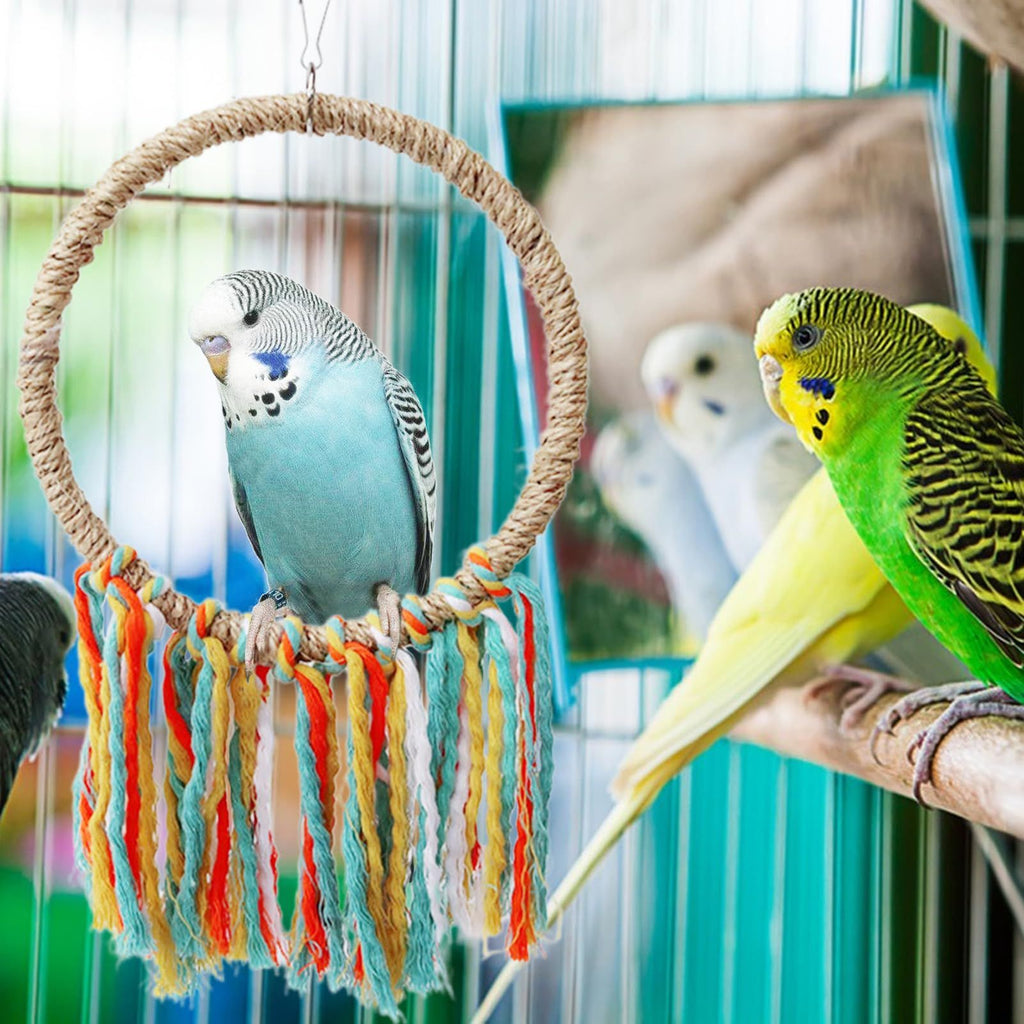 Foraging Bird Toy, Long Lasting Parrot Cage Toys, Chewing Foraging Toy, Durable Parrot Bite Toy, Cotton Rope Colorful Cage Toys