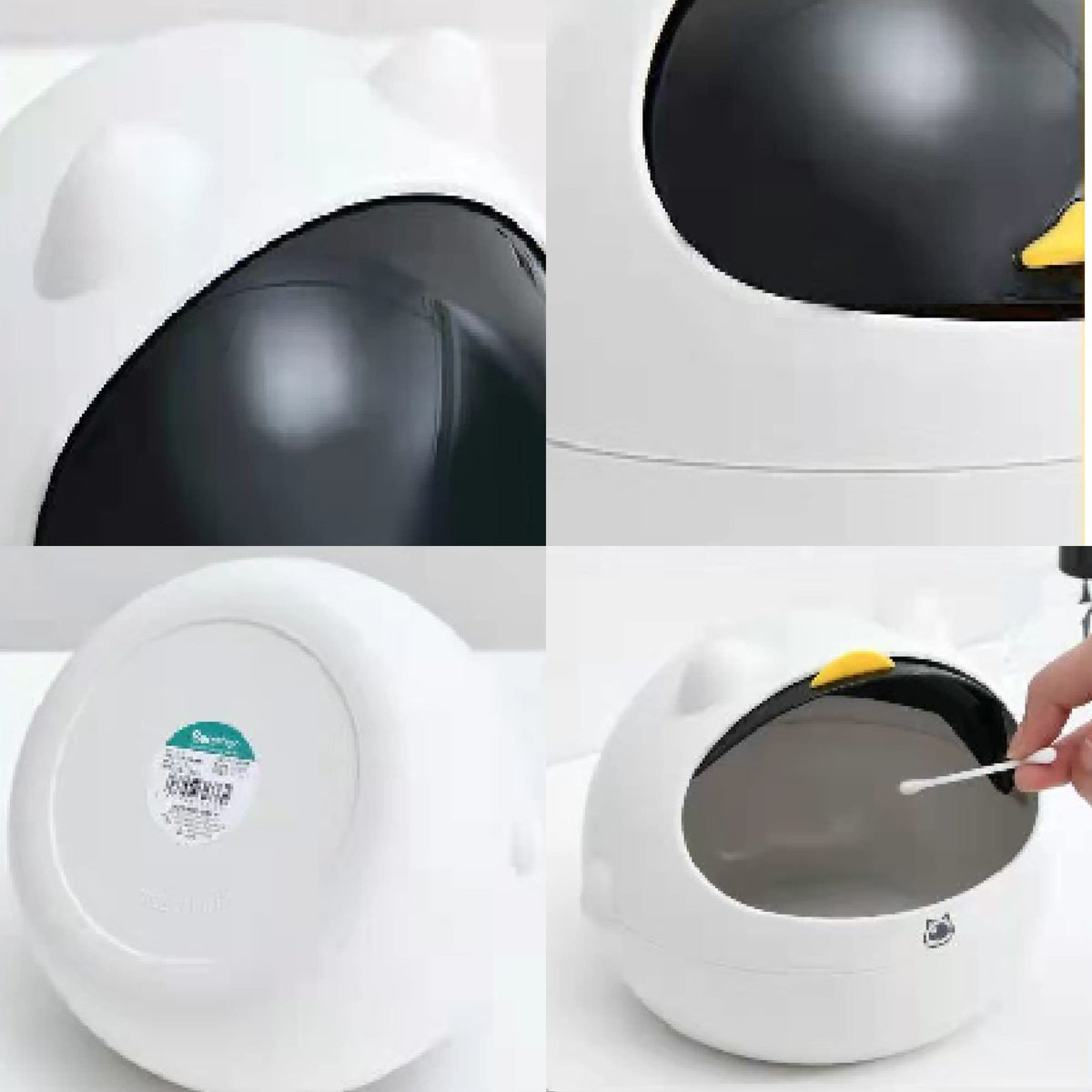 Cute Mini Cat Desktop Trash Can with Lid Small Trash Can Office Plastic Garbage Can for Bathroom Vanity, Desktop, Office