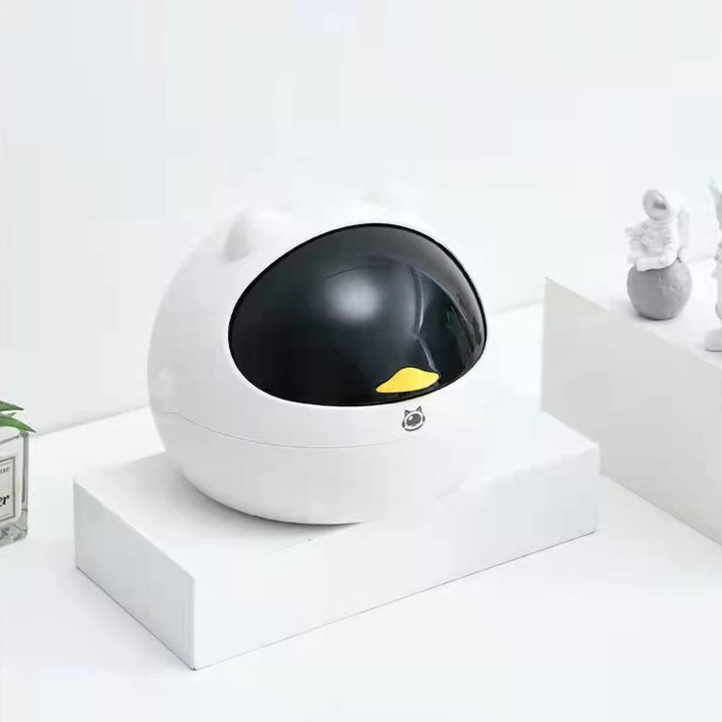 Cute Mini Cat Desktop Trash Can with Lid Small Trash Can Office Plastic Garbage Can for Bathroom Vanity, Desktop, Office