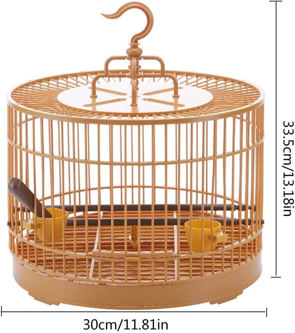 DIY Retro Round Bird Cage DIY Easy to Assemble, Breathable Parrot Cage, Bird Carrier Round Travel Cage for Small Birds