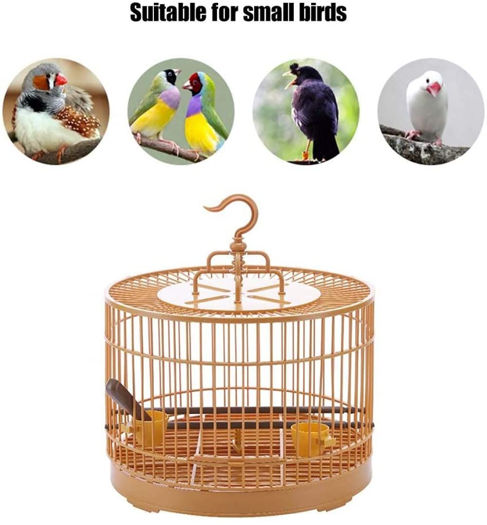 DIY Retro Round Bird Cage DIY Easy to Assemble, Breathable Parrot Cage, Bird Carrier Round Travel Cage for Small Birds