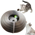 Utility Cat Bed,Cat Scratching Board, Magic Organ Cat Scratching Board, Cardboard Cat Scratcher with Two Toy Bell Ball (1Pc)