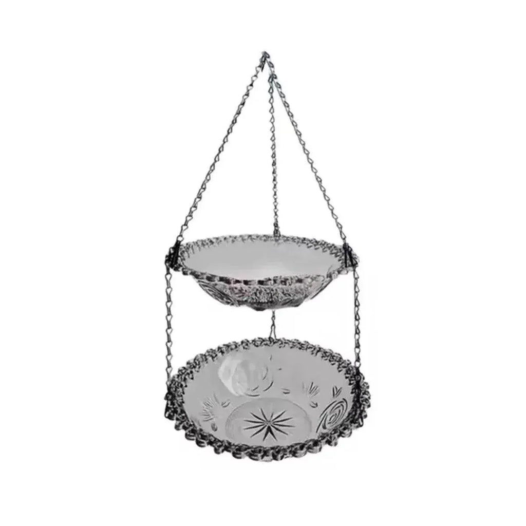 Outdoor Hanging Bird Feeder Bath Garden Patio Decoration for Attracting Birds - Grey