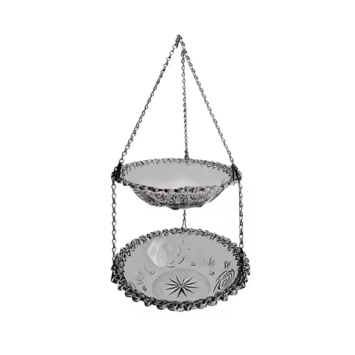 Outdoor Hanging Bird Feeder Bath Garden Patio Decoration for Attracting Birds - Grey