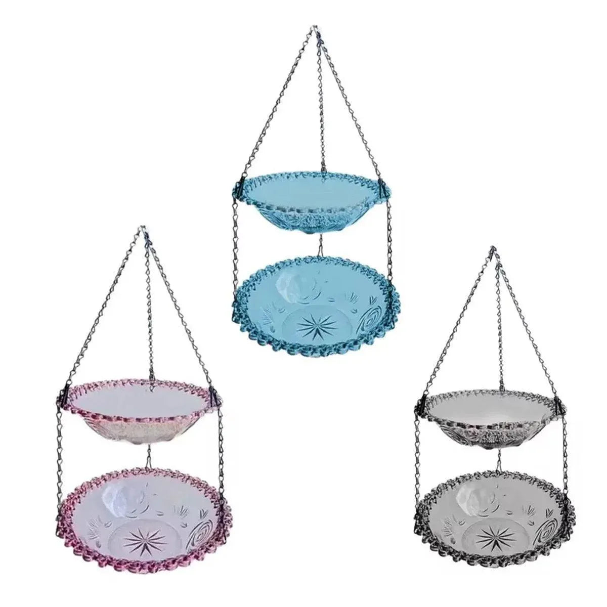 Outdoor Hanging Bird Feeder Bath Garden Patio Decoration for Attracting Birds - Purple