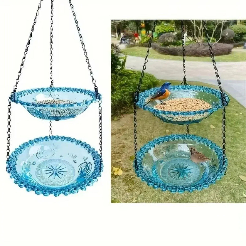 Outdoor Hanging Bird Feeder Bath Garden Patio Decoration for Attracting Birds - Purple