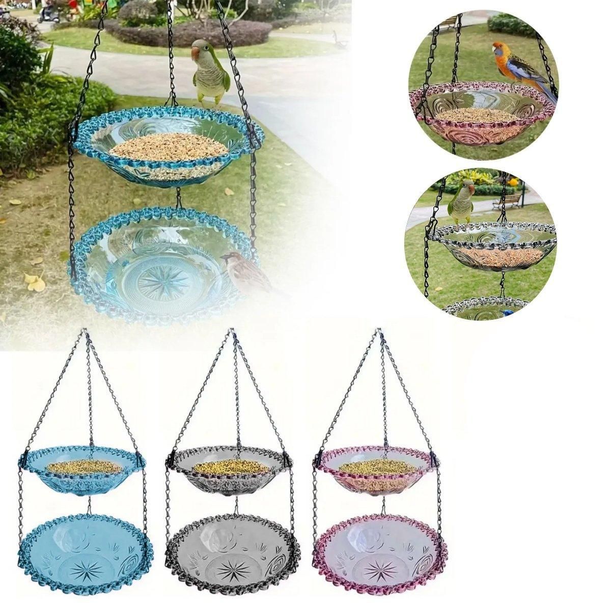Outdoor Hanging Bird Feeder Bath Garden Patio Decoration for Attracting Birds - Purple