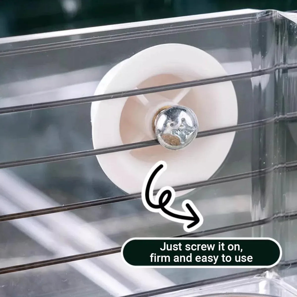Parrot Stainless Steel Food Bowl Bird Feeder Cage Hanging Dish for Pet Birds - L