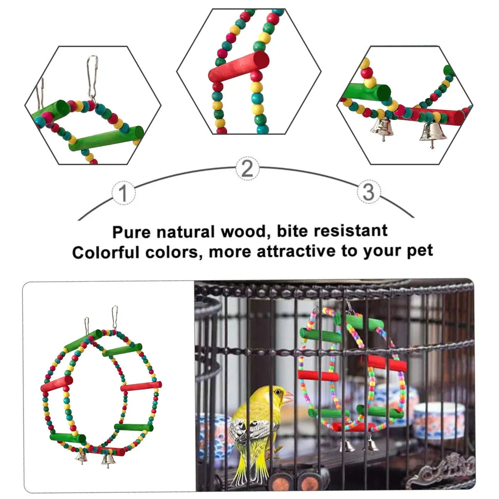 Parrot Swing Toy Bird Perch Stand for Birds Cage Toy Interactive Play Equipment