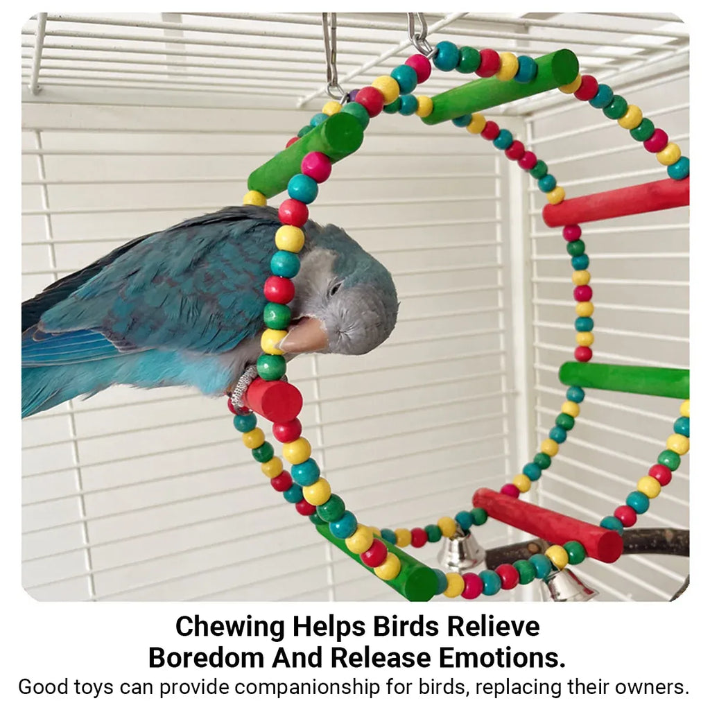 Parrot Swing Toy Bird Perch Stand for Birds Cage Toy Interactive Play Equipment