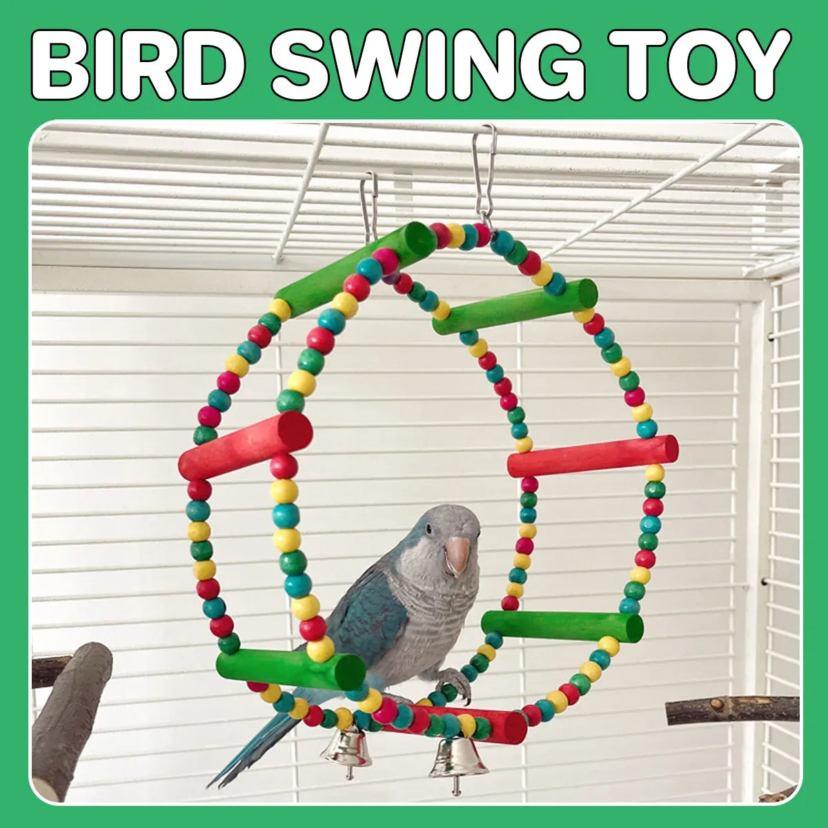 Parrot Swing Toy Bird Perch Stand for Birds Cage Toy Interactive Play Equipment