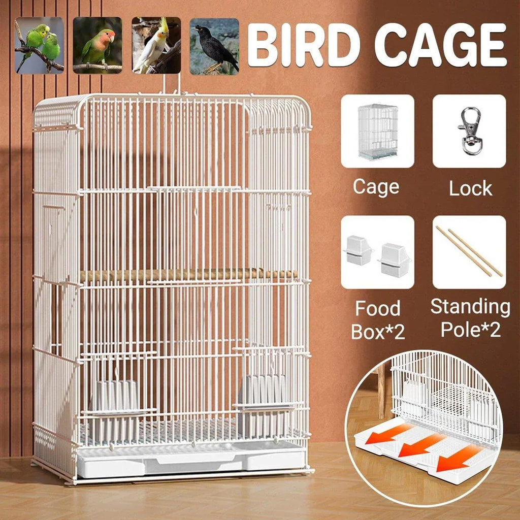 Large Parrot Birdcage with Stand for Birds Play Area Pet Habitat Flight Cage