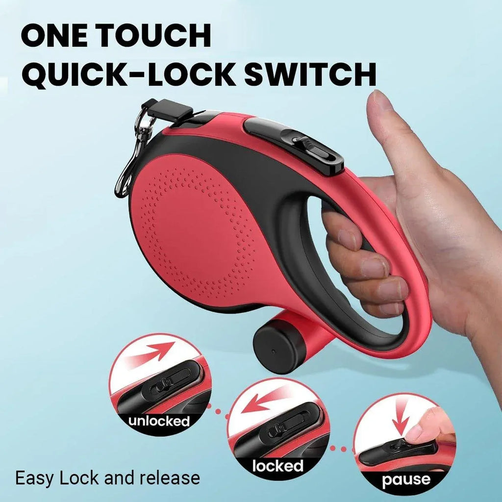 Durable Pet Leash for Small Dogs Adjustable Dog Leash Comfortable Pet Harness - Red-5M