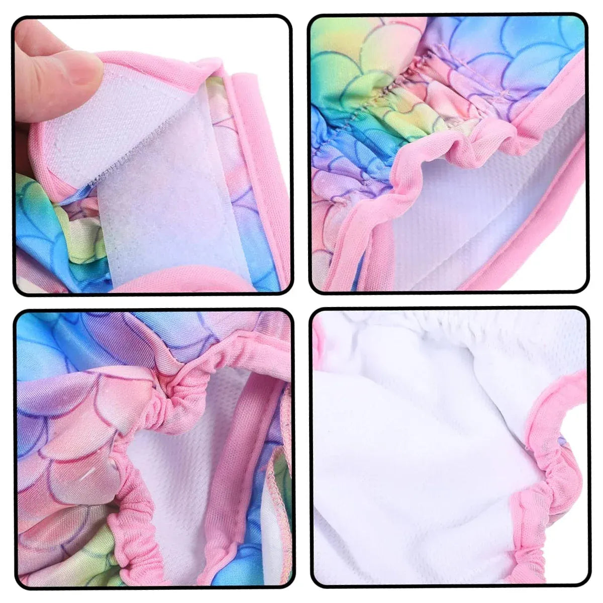 Pet Dog Diapers Female Pants Soft Breathable Underwear Reusable Sanitary Briefs - Denim Print - M