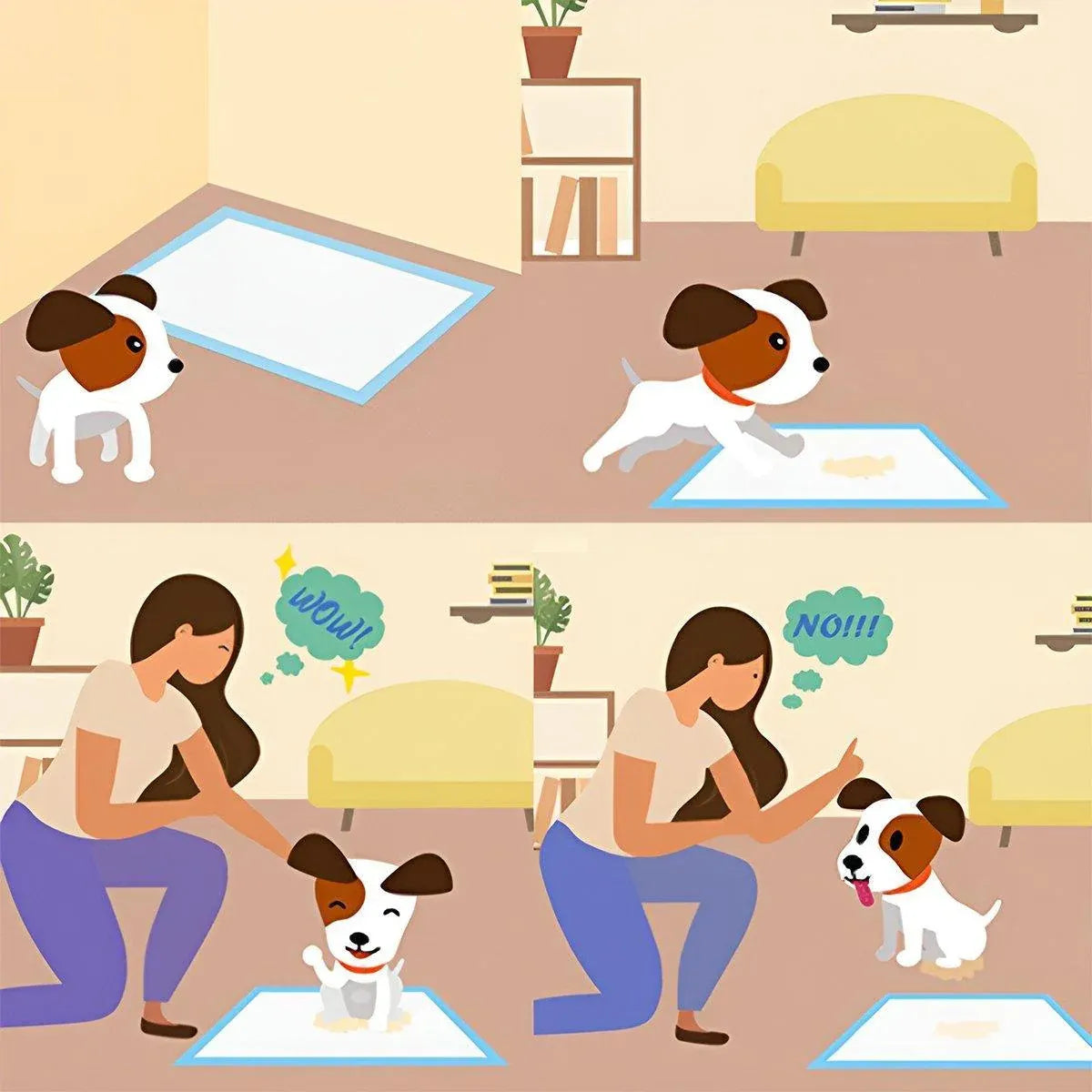 Large Puppy Dog Training Pads Pet Toilet Thickened Pee Pads Mat Indoor Absorbent - M ( 60*45cm) - 50PCS