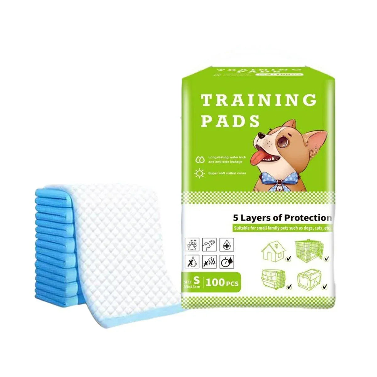 Large Puppy Dog Training Pads Pet Toilet Thickened Pee Pads Mat Indoor Absorbent - S ( 45*33cm) - 100PCS