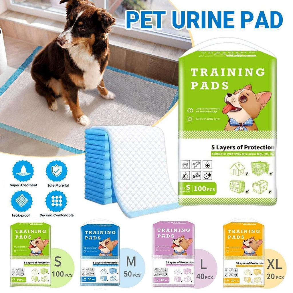 Large Puppy Dog Training Pads Pet Toilet Thickened Pee Pads Mat Indoor Absorbent - S ( 45*33cm) - 100PCS