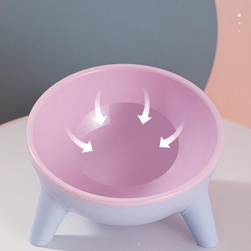Raised Cat Bowl Pet Feeder Pet Bowl Elevated Dog Bowls 15° Tilted Pet Water Bowl - Moff Green