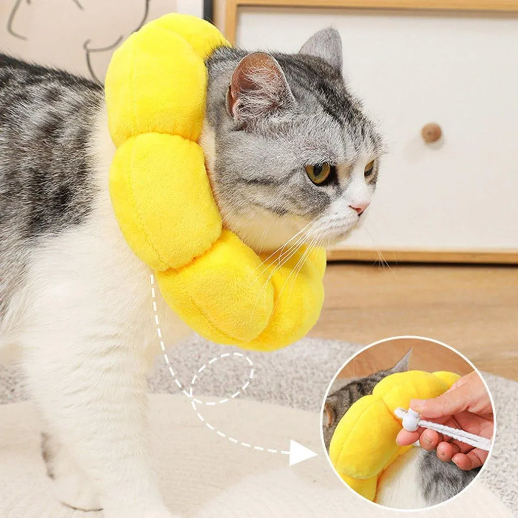 Sunflower Elizabeth Collar for Cats and Dogs Anti Licking Sterilization Headgear - XS