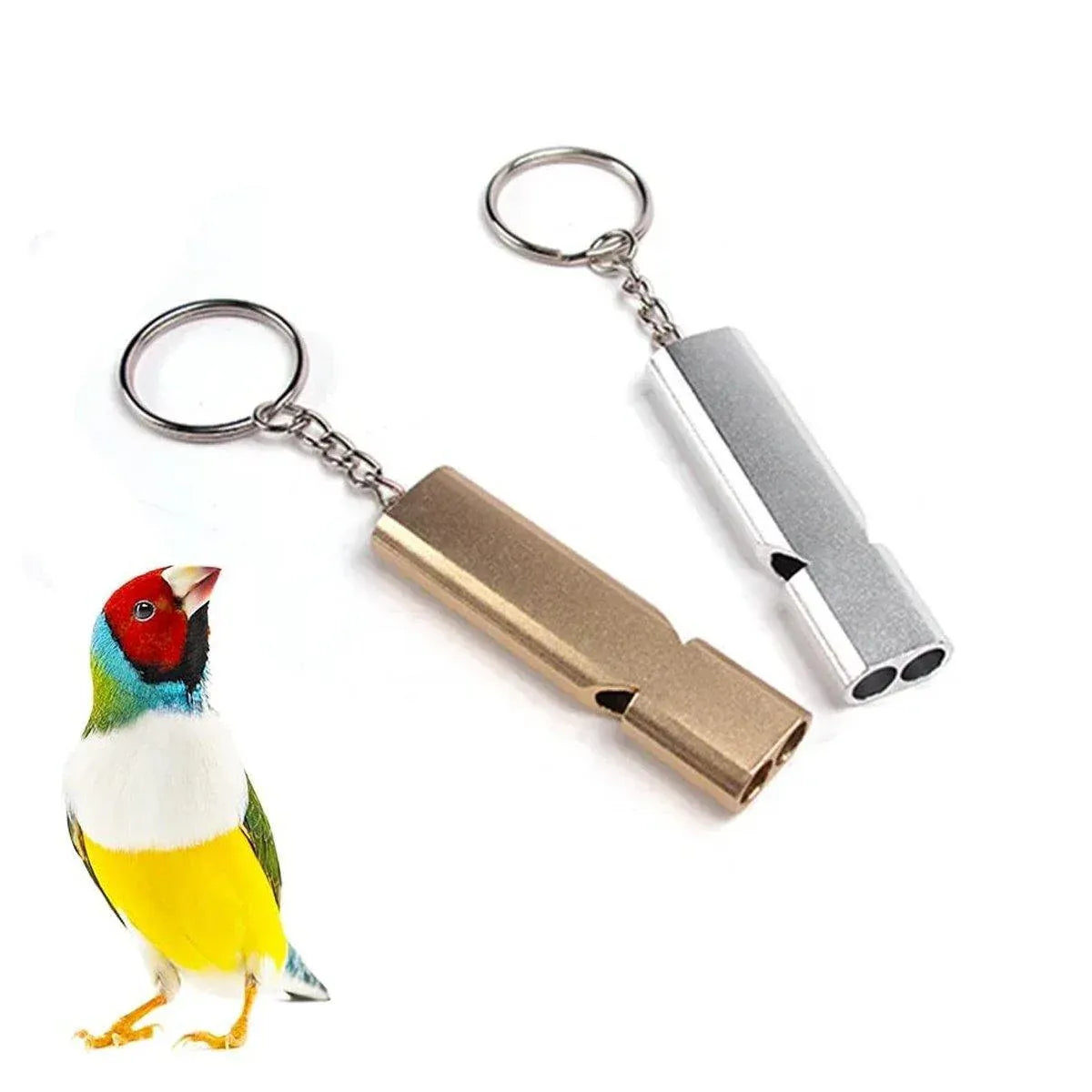 Bird Training Whistle Pet Bird Equipment Tease Lead Whistle for Pet Birds Parrot - Gold