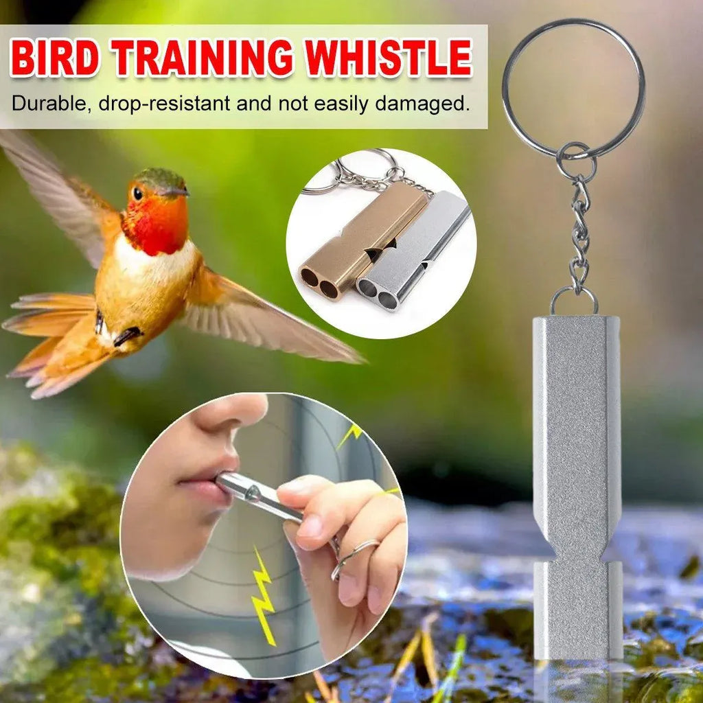Bird Training Whistle Pet Bird Equipment Tease Lead Whistle for Pet Birds Parrot - Silver