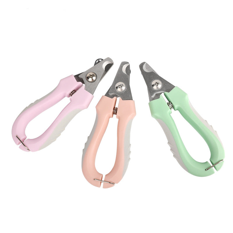3 PCS Purple Professional Pet Nail Clippers for Dogs and Cats - Sharp Stainless Steel Blades with Safety Guard and Anti-Splash Baffle - Ergonomic Non-Slip Handle for Safe and Easy Grooming