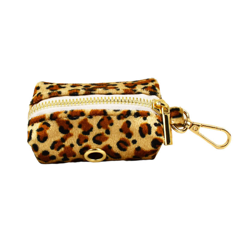 XL Luxury 5 Piece Dog Harness and Collar Set Leopard Print with Leash Bow Tie & Waste Bag Holder Gold Metal Buckle Walking Gear