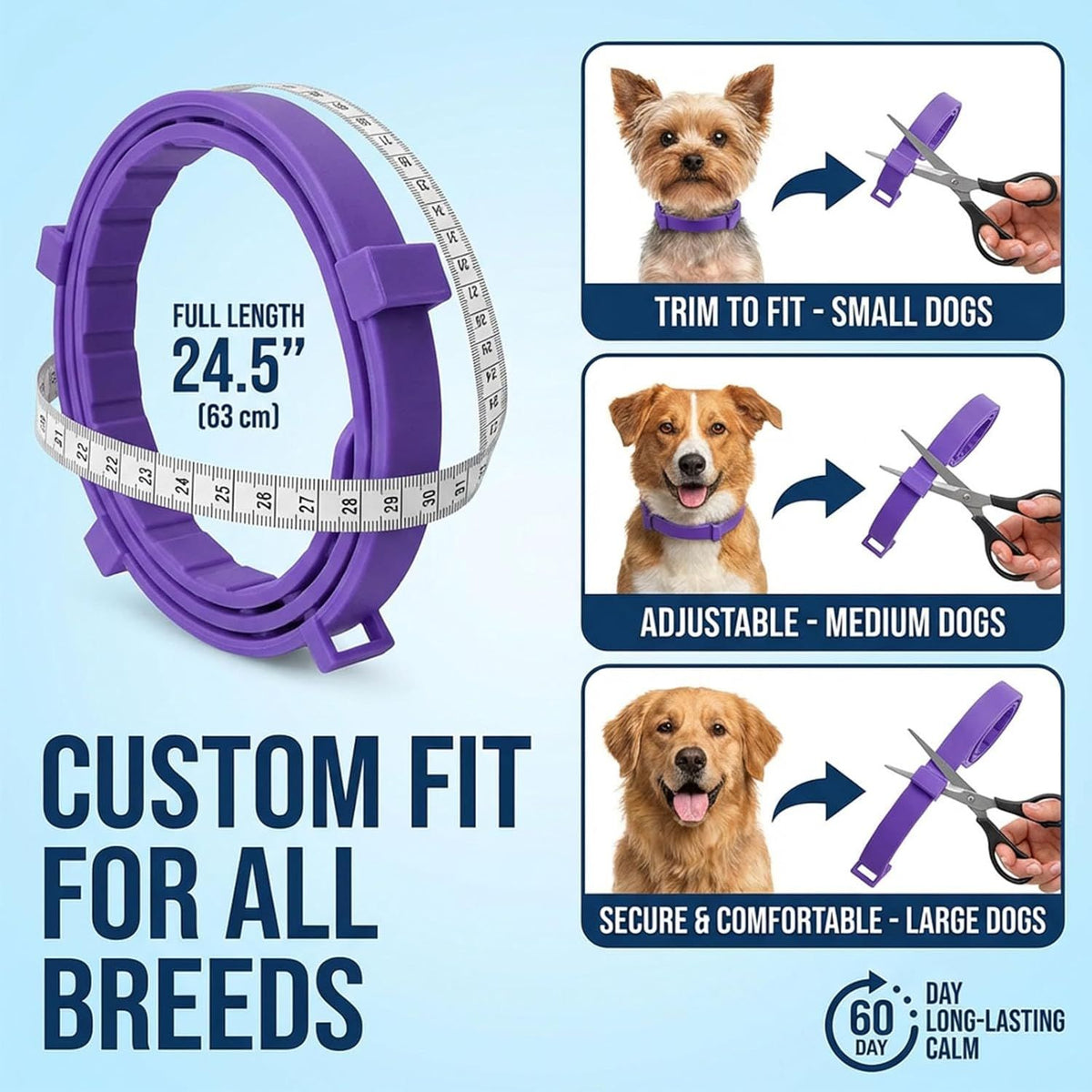 Colorful Pet Calming Collar 4 Pack (38cm) - Waterproof Silicone Cat Collar Custom Fit for All Breeds - Anxiety Relief & Stress Reduction