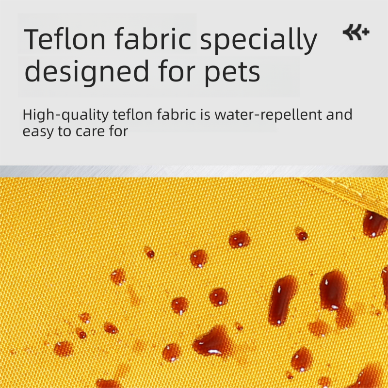 Khaki M size Portable Foldable Pet Bed Mat – Waterproof Travel Dog Bed and Cat Cushion with Carry Handles, Removable Washable Cover, Plush Comfort Padding for Indoor and Outdoor Use