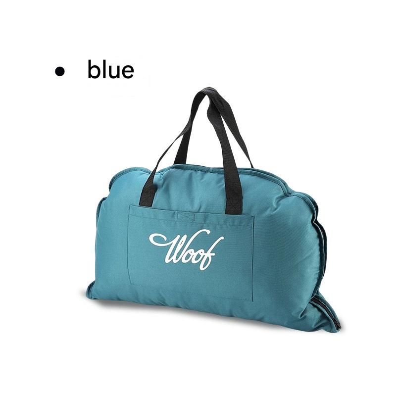 Blue S size Portable Foldable Pet Bed Mat – Waterproof Travel Dog Bed and Cat Cushion with Carry Handles, Removable Washable Cover, Plush Comfort Padding for Indoor and Outdoor Use