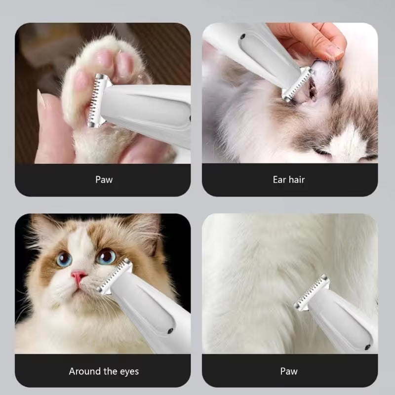 2 in 1 Pet Nail Clipper and Paw Trimmer Set USB Rechargeable Dog Cat Grooming Kit with LED Display Low Noise Nail Grinder and Foot Hair Clipper