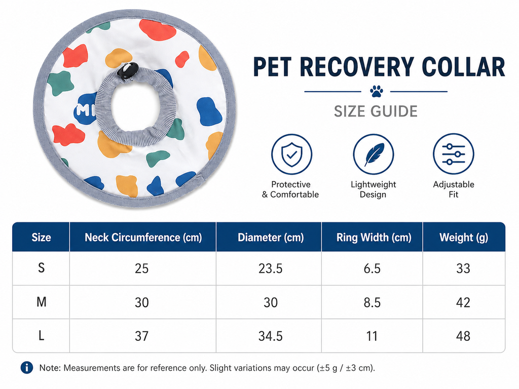Milk Pattern Soft Waterproof Elizabethan Collar for Cats & Dogs L Size - Adjustable Anti-Licking Recovery Cone After Surgery