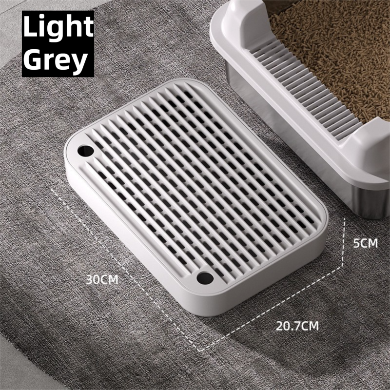 Light Grey Cat Litter Trapper Step Pedal Mat - DetachableDual Layer Litter Catcher Ramp, Style 1