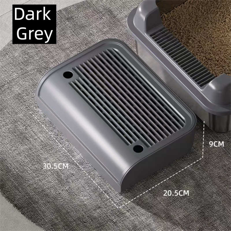 Dark Grey Cat Litter Trapper Step Pedal Mat - DetachableDual Layer Litter Catcher Ramp, Style 2