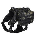 2-in-1 Camuflage Dog Saddlebag Harness Backpack - Large Dog Adjustable Hiking Pack with Detachable Dual Side Pouches, Breathable Lining, Top Handle and Padded Neck Support