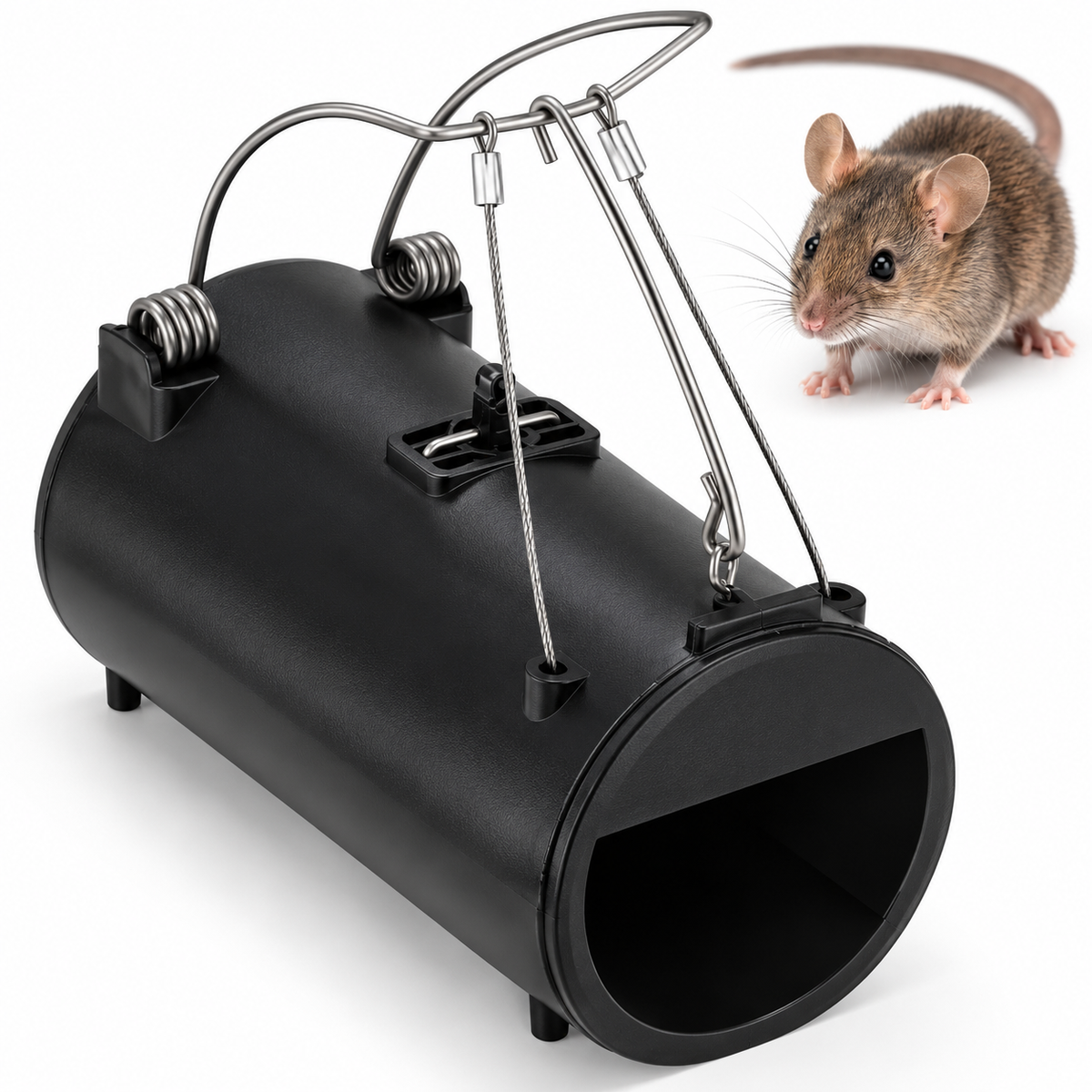 Spring-Loaded Mole Trap Tunnel - 17 x 16 x 9cm Reusable Rodent Trap with Metal Trigger Mechanism, Pest Control Device for Farm, Lawns and Garden Use