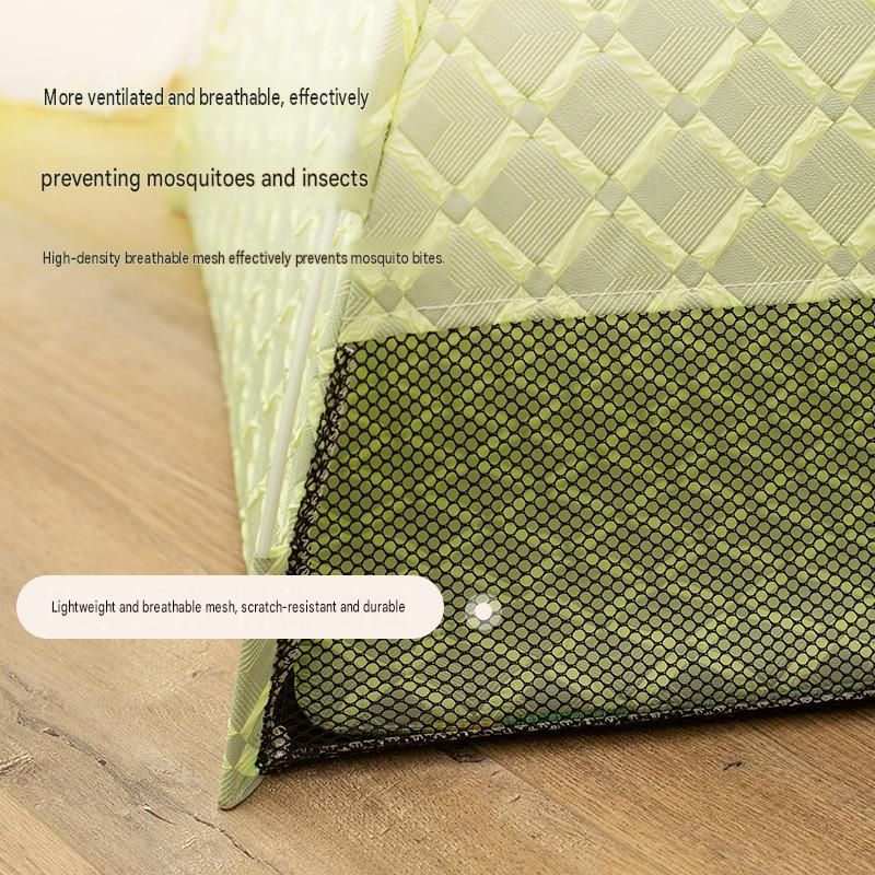 Grey 48x42x40cm Summer Pet Cooling Tent Bed - Semi Enclosed Cat Dog House with Waterproof Oxford Fabric, Breathable Mesh, Fiberglass Frame, Non Slip Base