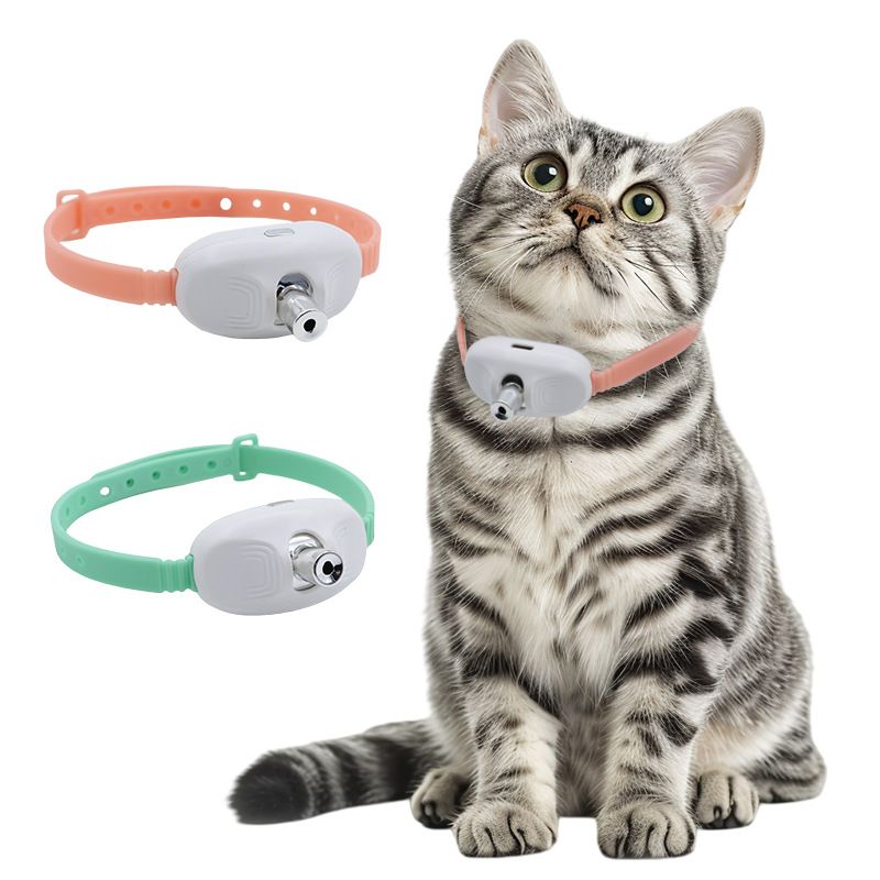Pink Self-Teasing Laser Cat Collar - USB Rechargeable Pet Toy - Adjustable Silicone Strap, Dual Light Modes, Hands-Free Entertainment for Cats