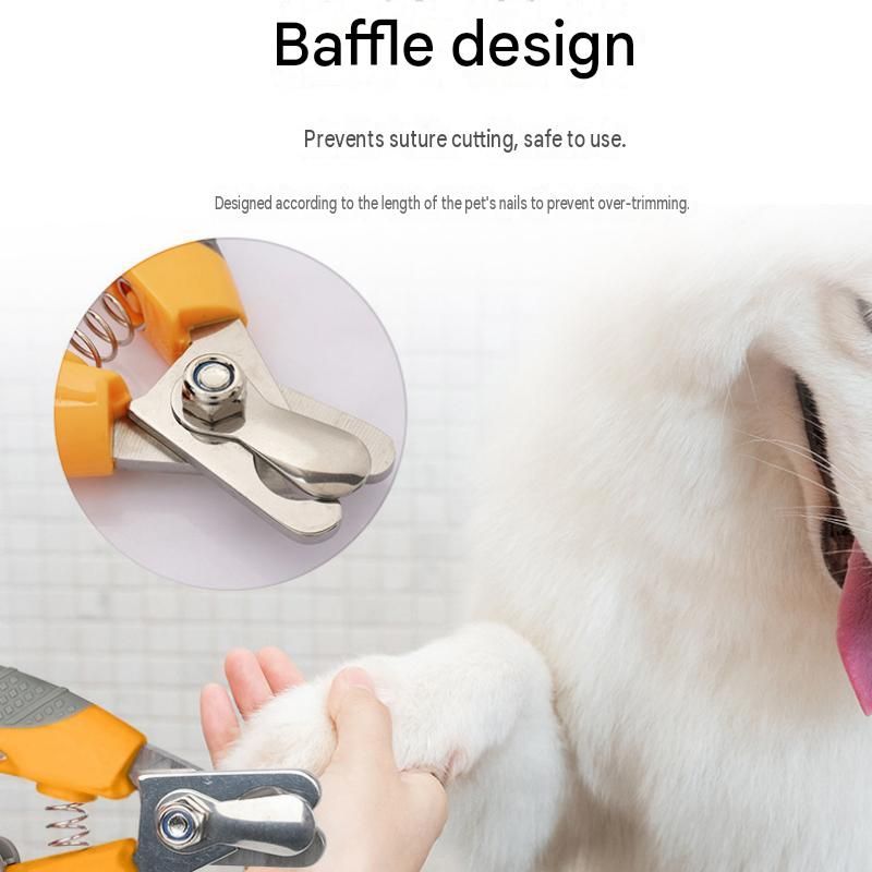 Pet Nail Clippers for Cats and Dogs - Stainless Steel Blade with Safety Guard, Non-Slip ABS TPR Handle, Auto-Return Spring Design for Easy Home Grooming