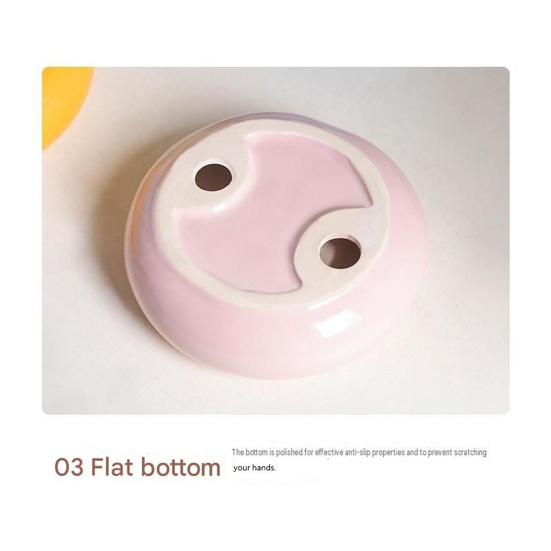 Yellow Ceramic Pet Donut Bowl - 50ml  Food Dish for Cats and Small Dogs - Non Slip Base, Easy Clean Glaze, Compact Snack Feeder, Pastel Colours, Home and Travel Use
